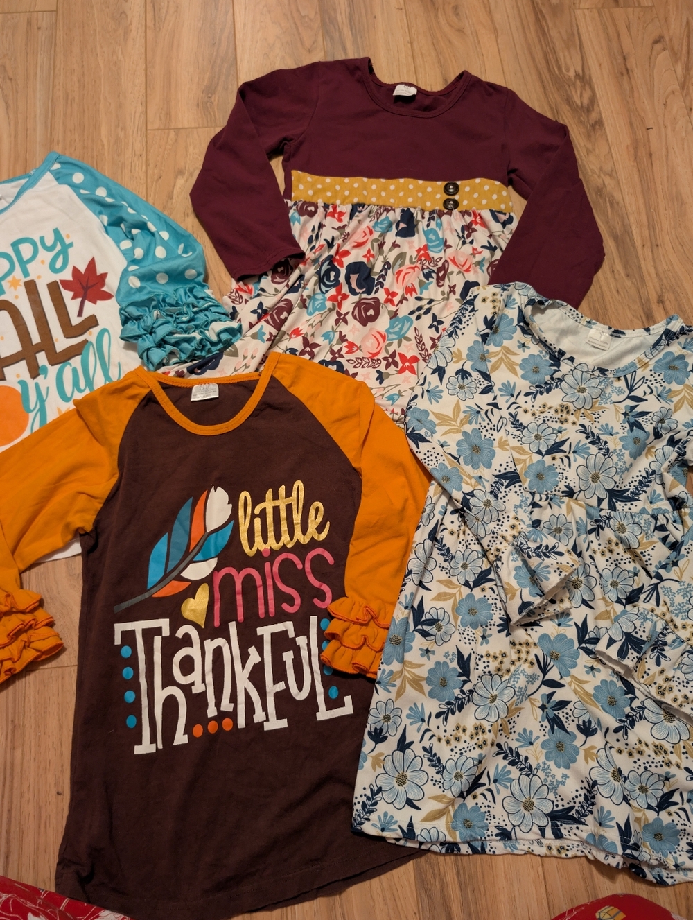 Girls Autumn Thanksgiving Bundle | Set of 4 Boutique Dresses & Tops XXL & XXXL